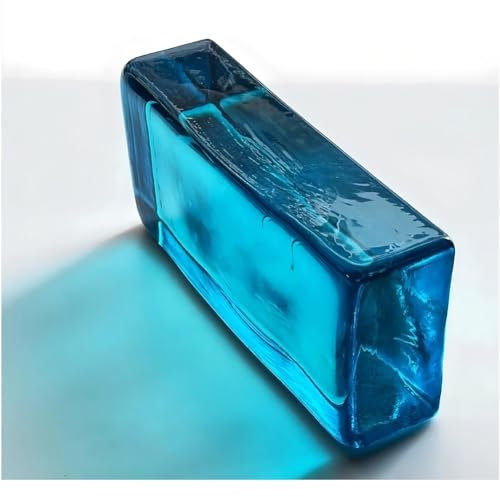 Zfmnoyev Briques De Verre, Briques De Verre Transparentes Et Colorées, Briques De Verre Pleines Rectangulaires, pour Cloison De Séparation, Décoration Architecturale, Bar, Hôtel(Blue)