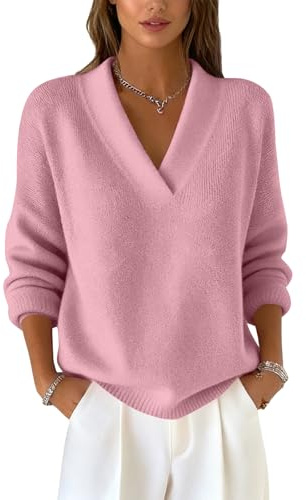 TOFOTL Pull Femme Col V,Hiver Chaud Mode Sweat,Manche Longue Sport Soiree Sweater