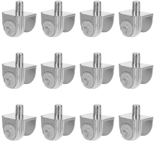 GLEAVI Pinces à Verre Demi-Lune en Alliage de Zinc Anticorrosion, Support D'étagère pour Verre 3-9 Mm, Lot de 20 Pièces, Fixation Stable pour Salle de Bain, Bureau Cuisine