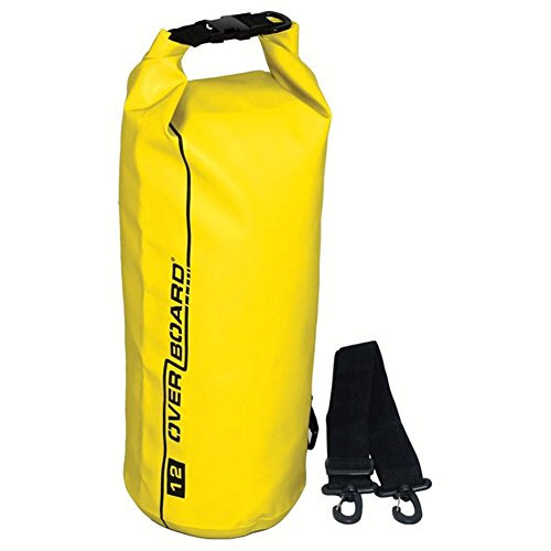 Overboard Wasserdichte Trockenröhrentasche mit verstellbarem Schulterriemen zum Bootfahren, Kajak, Angeln, Rafting, Schwimmen, Camping und Snowboarden, Schwarz ,5 Liter