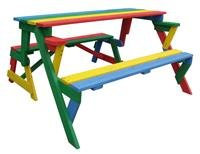 Habau 687 Kinder-Picknickbank, Mehrfarbig, 100 x 99 x 58 cm
