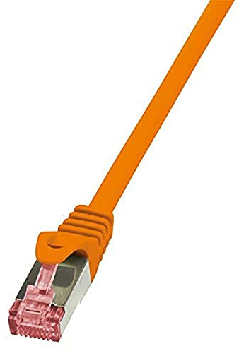 LogiLink CQ2038S CAT6 S/FTP PIMF PrimeLine Patch Cable, 1 Meter Length, Orange, Orange, 1 Meter Length