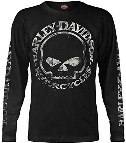Harley-Davidson Herrenhemd, handgefertigt, Willie G Totenkopf, langärmelig, 30294032