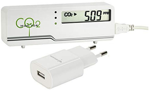 TFA Dostmann AirControl Mini CO2 Messgerät TFA 31.5006 Raumluftüberwachung (Weiß inkl. Netzteil)