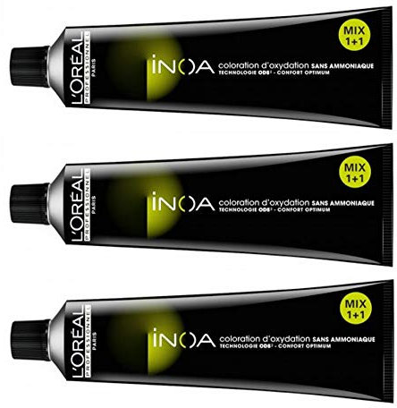 Loreal Inoa 4 mittelbraun 3 x 60 ml Haarfarbe ohne Ammoniak LP Coloration