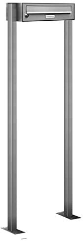 AL Briefkastensysteme 1er V2A Edelstahl Stand Briefkasten rostfrei als 1 Fach Briefkastenanlage Freistehend DIN A4 in Postkasten Design modern