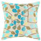 CaliTime Kissenbezüge Kissenhülle Überwurf Kissenbezug für Couch Sofa Heimdekoration Luxus Chenille Niedliche Blätter Beide Seiten 50cmx50cm Ecru Teal