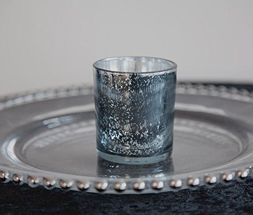Club Green Xmas Glass Tea Light Candle Holder Rose Gold/Champagne/Silver 3 Sizes Wedding Decor Event (Silver 70 x 90mm)