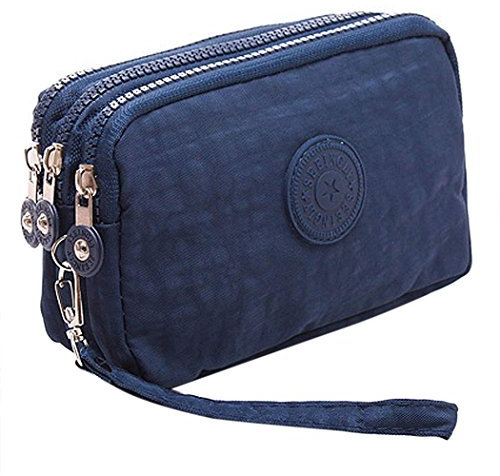 Forlady, Pochette multiuso con 3 scomparti, chiusura con cerniera, per chiavi, denaro, cellulare, adatta per lo sport Marina Militare Taglia unica