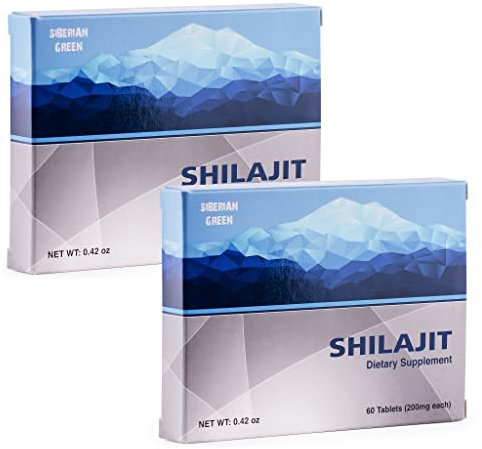 [2 Pack] Sibirien Altai Shilajit Natural Mumiyo 120 Tropfen (2 Pack x 60 Tabs) Fulvic und Spurenelemente
