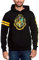 Elbenwald Harry Potter Hoodie Hogwarts Wappen Frontprint und Ärmelprint mit Kapuze und Tasche für Herren Damen Unisex Baumwolle schwarz - XL
