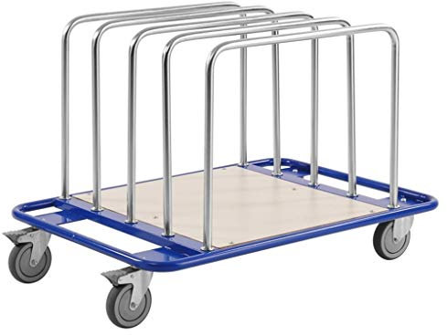 Plattenwagen - Rollwagen - Transportwagen Tragfähigkeit: 150 kg - 4 Lenkrollen mit Bremse und 5 herausnehmbaren Bügeln
