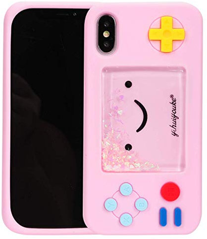 SGVAHY Video Case for iPhone XR, Fashion Cute 3D Cartoon Soft Silicone Shockproof Gel Back Cover Protective Case for iPhone XR (Smile Pink, iPhone XR)