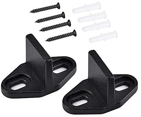 Homode Bodenführung, 2 Stück Bodenführungen, Metall-Stahl-Hardware für Schiebetüren, pulverbeschichtet, schwarz