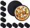 Relaxdays 20x Teglia per Pizza, Set, Rotonda, Forata, Antiaderente, per Crostate, Acciaio al Carbonio, ∅ 32 cm, Grigio