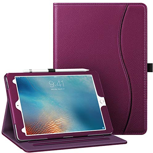 Fintie Case for iPad Pro 9.7 Inch 2016 Release Tablet- [Corner Protection] Multi-Angle Viewing Folio Smart Stand Back Cover with Pocket, Pencil Holder, Auto Wake/Sleep, Purple