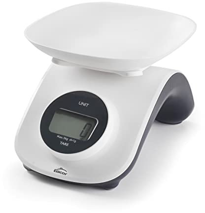 Lacor 61719 Balance de Cuisine ECO sans Piles ni Batteries avec Bouton Rotatif pour Générateur d'Energie Répartition de 1g Capacité maximale de 5kg