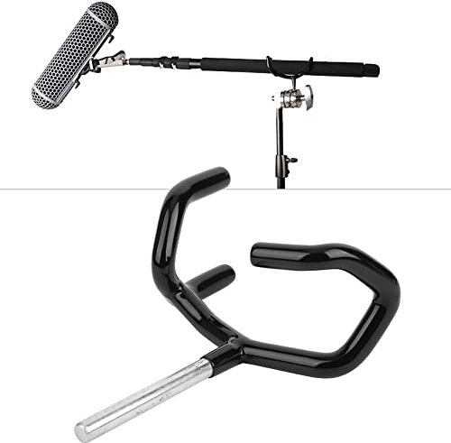 Schwarz Metall Mikrofon Boompole Stützhalter-Mikrofon Ausleger Pole Montageadapter-Metallmikrofonhalterung Audio Boom Pole -passend auf C-Ständer und Mikrofon Ständer