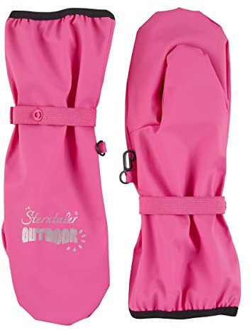 Sterntaler Handschuh mit Stulpe uni - Mädchen Matsch Handschuhe mit langem Schaft, verschweißten Nähten und reflektierendem Detail - gefütterte Baby und Kinder Regen Fäustlinge, himbeerrosa, Größe 1