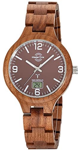 Master Time Funk Quarz Herren Uhr Analog-Digital mit Holz (Walnuss) Armband MTGW-10749-81W