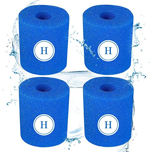 KGIHPC 4 Pezzi Tipo H Spugna filtrante per cartucce filtranti per Piscina, Spugna filtrante Riutilizzabile e Lavabile per Piscina, idromassaggio.