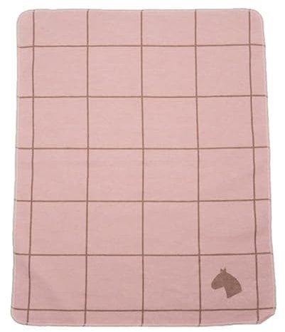 David Fussenegger [W0724] [W2023/02] Babydecke Karo/Pferd inkl. Stick Altrosa, 90x70 cm
