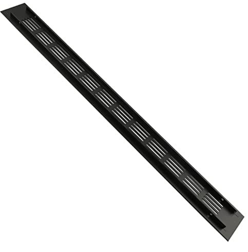 Liveinu Rejilla Ventilacion Aluminio Cubierta de Ventilación Rectangular Rejilla Grande Metalica Pared Ventilacion Rejilla de Leña de Chimenea 50x500mm Negro