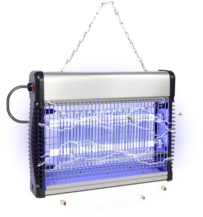 Prem-i-air Electronic Insect Killer Zapper with 2 x 4.5W LED Bug Attracting UV Tubes and High Voltage Dispatch Grid, Hanging Chain for Fly, Mosquito, Bugs. For Areas Up To 50 SQM