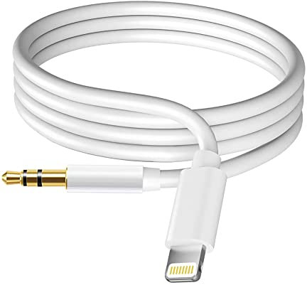 Hatuge iPhone auf 3,5 mm Auto-Stereo-AUX-Kabel, Apple-MFi-zertifiziertes Lightning-Audiokabel für iPhone 13 Mini Pro Max 12 11 Pro Max X XR 8 7 6 5 SE iPad iPod auf Heim-Stereo/Lautsprecher, 100 cm