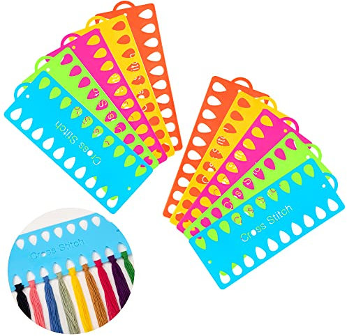 Stickgarn-Organizer Kunststoff Kreuzstich Fadenhalter 20 Positionen Stickgarn Veranstalter Nähgarnhalter für DIY Stickerei Kreuzstich Stickfaden 10 Stück (5 Farben)