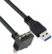 CY Cavo Micro USB 3.0 con doppia vite di bloccaggio a USB 3.0, cavo di alimentazione dati 5 Gbps, ad angolo retto di 90 gradi, per computer con fotocamera industriale VR (1,2 m)