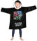 CityComfort Decke Hoodie Kinder Fleece Übergröße Kapuzenpullover Jungen (Schwarz/Mehrfarbig)