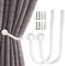 BSITSSS 2 Pezzi Ferma Tende Metallico, Fermatende Bianco Fermatenda Forma a U Fermatenda da Muro Cravatta per Tende, Ferma Tenda da Muro per Tenda Decorativa Ufficio Camera da Letto di Casa (Bianco)