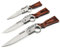 JOKBEN AK47 Klappmesser Mit Holzgriff & Ideales Jagdmesser Aus Einem Stück Stahl Gefertigt - Premium Survival Messer - Perfektes Bushcraft Messer Outdoor - 3 -in-1 Taschenmesser Mit LED Licht (16 cm)
