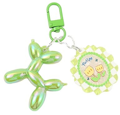 Porte Clés 2 Pièces Cartoon Ballon Chien Keychain Sac À Main Porte-Clés Porte-Clés Voiture Alliage Porte-Clés, Vert