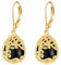 Schwarze Onyx Ohrringe Sterling Silber - Baum des Lebens 18K Gelb Gold Lebensbaum Ohrhänger - Schmuck Geschenke für Damen Mädchen