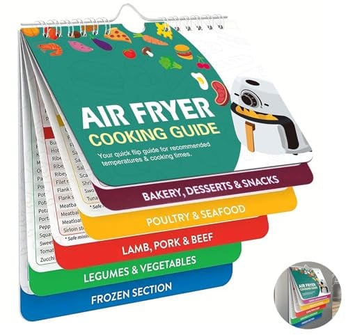 Xumann Air Fryer Cheat Sheet Magnets Cooking Guide Booklet, Airfryer Chart/Tables/Cooking Times, Cheat Sheets Magnet Celsius Conversion Charts