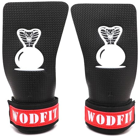 WODFIT Poignées en carbone à 3 trous pour tractions, haltérophilie, confort et soutien, WOD avec dragonnes, protection contre les déchirures et les ampoules, pour homme et femme (taille XL)