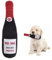 Zimoer Jouet à Couinement pour Chiens en Peluche - Bouteille de Vin Rouge 22 cm - pour Chiots, Petits, Moyens et Grands Animaux de Compagnie