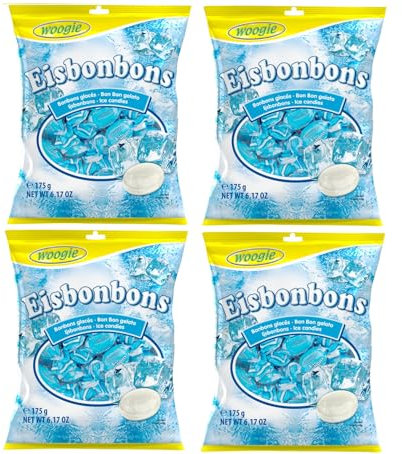 Woogie Eisbonbons Erfrischungs- Hartkaramellen Bonbons Vorteilspackung 4 x 175g
