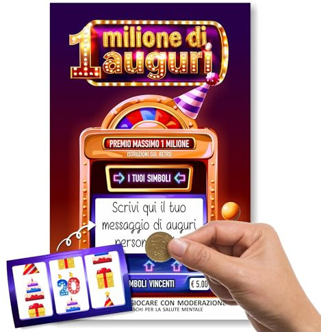 Gratta e Vinci compleanno 20 ANNI Auguri Biglietto divertente simpatico Sorpresa Idee Regali Personalizzabili 20enne Donna Uomo Idea Regalo 20esimo compleanno originale Gadget Scherzo Viaggio Cena