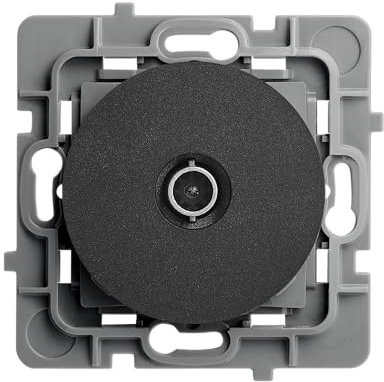 DEBFLEX - Casual Evo - Prise TV Murale - Connexion TV ou Décodeur TNT - ABS - Installation Encastrée - Fixation à Griffes/Vis - Noire - 74 x 74 x 36 mm