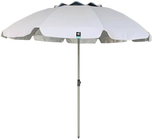 Terra Nation Strandschirm Kaha Kiri rPET Sonnenschirm UPF 50+ Recycelt Ø1,95 m White