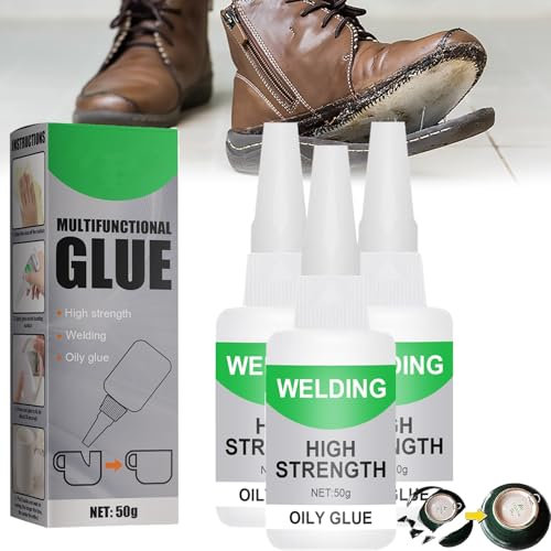Extensivek Ex01 Glue, Extensivek Glue, Welding High-Strength Oily Glue 50g, Universal Super Glue Gel, Ulti Purpose Strong Glue, for Shoes, Ceramics, Metal, Plastic, Wood, Leather(3pcs)