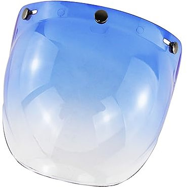 Milisten Motorcycle Helmet Goggles Visor Lightweight Shield Windproof PC Fence Buckle Belt for DIY Helmets Blue Visor Black Rack