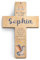 Taufkreuz personalisiert aus Holz Taufgeschenk Mädchen Junge 13x20cm - kleiner Drache - Birkenholz Look