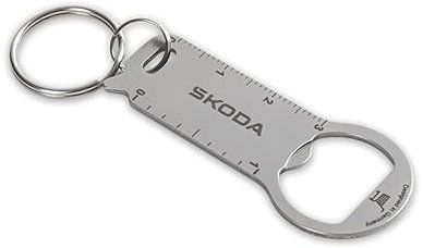 Skoda 6U0087013 Porte-clés en métal avec décapsuleur pour chariot de courses, gris, Taille unique, Contemporain