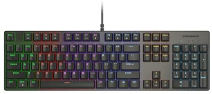 COUGAR Gaming | Gaming-Tastatur | ULTIMUSEXBLACK – Mechanische Tastatur mit Schaltern, 1000 Hz Umfrage, 19 RGB-Effekte, Tasten mit doppelter Einspritzung, Metallrahmen, ideal für FPS, MMO und MOBA