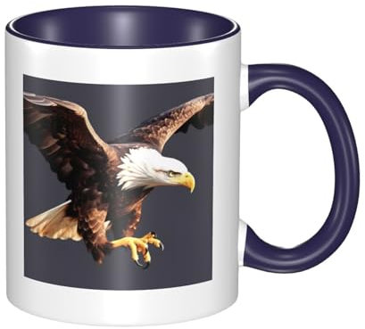 Adler Keramiktasse, zweifarbig, 325 ml, Kaffee- und Teetrinkbecher mit 3D-Muster, lustige Tassen für niedliche Geschenke