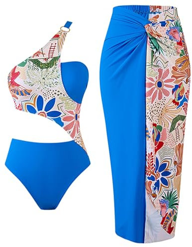 TYUIOP Badeanzug Damen Sport, Bikini Damen Bauchweg High Waist Push Up Bikini Sets Zurück Kreuzen Große Brüste Bademode Sexy Badeanzug Strandbikini Bikinis Damen Bunt Tankini Oberteil Damen Bauchweg